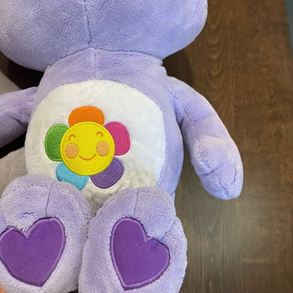 Care Bears True Harmony Bear 2008 24" Plush Floral Jumbo Stuffed Animal Purple - Picture 6 of 13